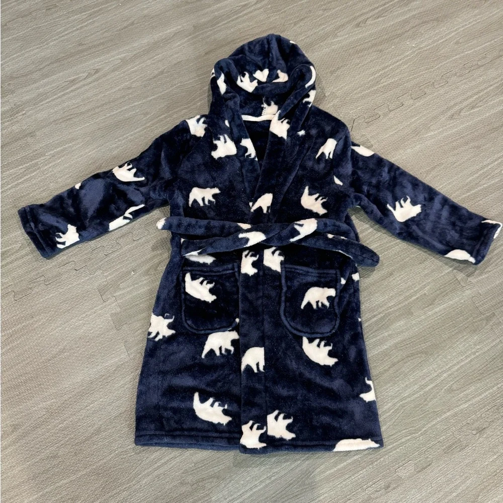 Kids bear print robe